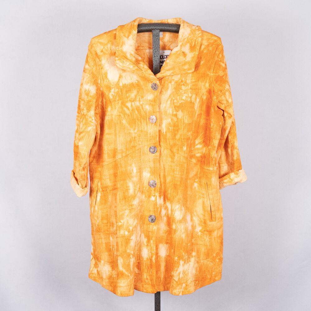 Color Me Cotton CMC Women’s Tie Dye Jacket LARGE Artsy Boho Lagenlook USA Made